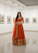 Load image into Gallery viewer, Orange Georgette Zari Embroidered Lehenga Set