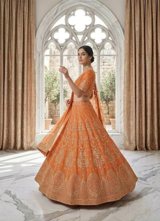 Orange Glow Designer Lehenga Choli ClothsVilla