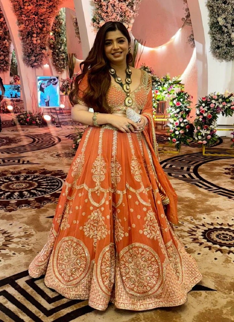 Orange Glow Designer Lehenga Choli ClothsVilla