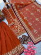 Load image into Gallery viewer, Orange Heavy Embroidered Plazzo Set ClothsVilla