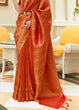 Load image into Gallery viewer, Orange Kanjivaram Silk Saree with Sequins Zari ClothsVilla