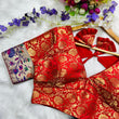 Load image into Gallery viewer, Orange Multi Meena Work Pure Paithani Blouse ClothsVilla