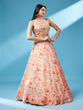 Load image into Gallery viewer, Orange Organza Floral Printed Semi-Stitched Lehenga choli &amp; Dupatta Clothsvilla