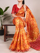 Load image into Gallery viewer, Orange Patola Love Jacquard Silk Saree with Zari Weaving Work &amp; Unstitched Blouse