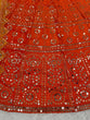 Load image into Gallery viewer, Orange Premium Chinon Semi-Stitched Lehenga Set with 9mm Sequins &amp; Designer Dupatta ClothsVilla
