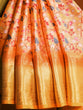Load image into Gallery viewer, Orange Printed Dola Silk Saree Set for Weddings &amp; Special Occasions ClothsVilla