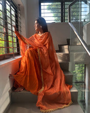 Load image into Gallery viewer, Orange Ri8 Fashion Exclusive Chinnon Silk Anarkali Set Clothsvilla