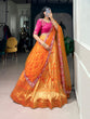 Load image into Gallery viewer, Orange Silk Lehenga Choli with Zari Work ClothsVilla