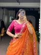 Load image into Gallery viewer, Orange Silk Lehenga Choli with Zari Work ClothsVilla