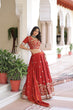 Load image into Gallery viewer, Orange Silk Sequins Lehenga Choli Set ClothsVilla