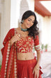 Load image into Gallery viewer, Orange Silk Sequins Lehenga Choli Set ClothsVilla