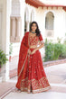 Load image into Gallery viewer, Orange Silk Sequins Lehenga Choli Set ClothsVilla