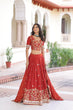 Load image into Gallery viewer, Orange Silk Sequins Lehenga Choli Set ClothsVilla