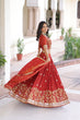 Load image into Gallery viewer, Orange Silk Sequins Lehenga Choli Set ClothsVilla