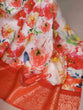 Load image into Gallery viewer, Orange Tasar Silk Printed Saree ClothsVilla