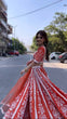 Load image into Gallery viewer, Orange Vibrant Elegance – Mulmul Silk Rainbow Sequin Lehenga Set ClothsVilla