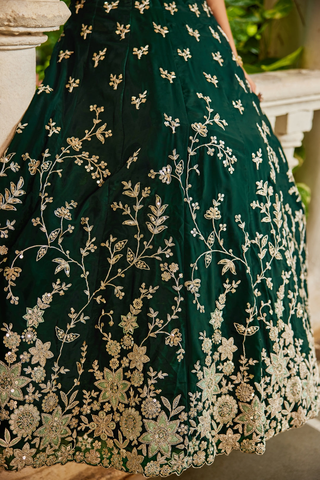 Organza Sequins Embroidered Semi-Stitched Lehenga Choli with Dupatta Clothsvilla