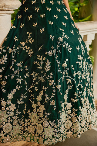 Organza Sequins Embroidered Semi-Stitched Lehenga Choli with Dupatta Clothsvilla