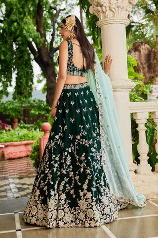 Organza Sequins Embroidered Semi-Stitched Lehenga Choli with Dupatta Clothsvilla