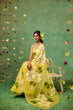 Load image into Gallery viewer, Bright Yellow Pure Organza Saree with Oversized Hand-Painted White Flowers &amp; Sequin Detailing | Satin Blouse Included FANCY SAREES
