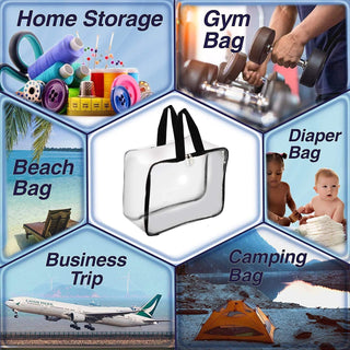 Pack of 6 - Transparent Storage Bag with Zipper for Sarees, Clothes, Lehenga, Bedsheets & Toys | Foldable PVC Wardrobe Organizer Box – 40x32x22 cm ClothsVilla