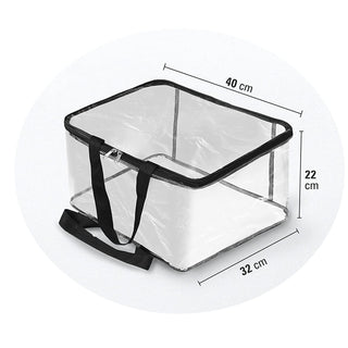 Pack of 6 - Transparent Storage Bag with Zipper for Sarees, Clothes, Lehenga, Bedsheets & Toys | Foldable PVC Wardrobe Organizer Box – 40x32x22 cm ClothsVilla