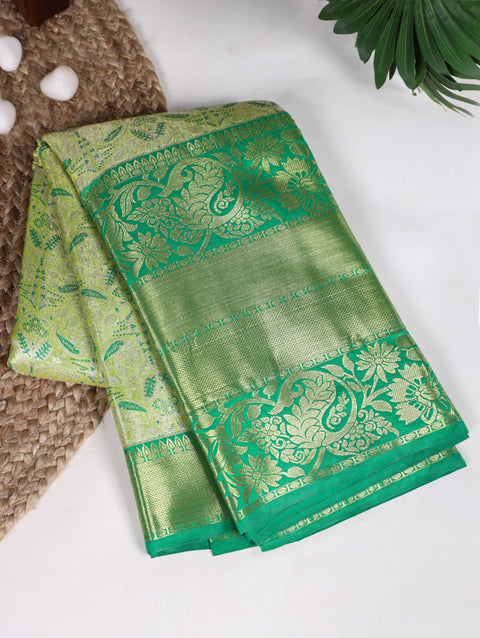 Parrot Color Jacquard Silk Saree with Exquisite Zari Weaving – Perfect for Elegant Occasions Main image