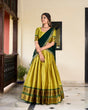 Load image into Gallery viewer, Parrot Cotton Silk Paithani Weaving Lehenga Set – A Timeless Cultural Elegance