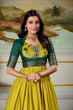 Load image into Gallery viewer, Parrot Elegant Dola Silk Kalamkari Print Gown with Zari Weaving Koti ClothsVilla