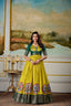 Parrot Elegant Dola Silk Kalamkari Print Gown with Zari Weaving Koti ClothsVilla