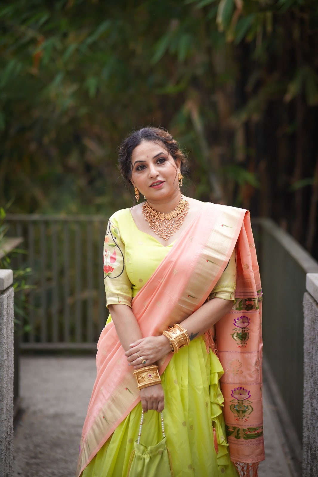 Stunning Parrot Green Paithani Lehenga Choli - Embrace Tradition in Style ClothsVilla
