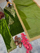Load image into Gallery viewer, Parrot Green Premium Designer Party Wear Velvet Top, Palazzo &amp; Dupatta Set Clothsvilla