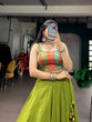 Load image into Gallery viewer, Parrot Zari Grace Cotton Lehenga ClothsVilla