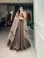 Pastel Brown Lehenga Choli Set with Organza Dupatta ClothsVilla