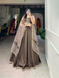 Load image into Gallery viewer, Pastel Brown Lehenga Choli Set with Organza Dupatta ClothsVilla