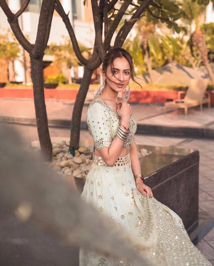 Pastel Sky Elegant Mulberry Silk Lehenga Set with Exquisite Detailing ClothsVilla