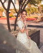 Load image into Gallery viewer, Pastel Sky Elegant Mulberry Silk Lehenga Set with Exquisite Detailing ClothsVilla