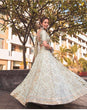 Load image into Gallery viewer, Pastel Sky Elegant Mulberry Silk Lehenga Set with Exquisite Detailing ClothsVilla