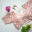 Load image into Gallery viewer, Peach Color metalic Jimmy Choo Blouse with Exquisite Sequence Embroidery ClothsVilla