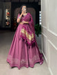 Load image into Gallery viewer, Peach Color Plain With Gotta Patti Cotton Lehenga Choli ClothsVilla