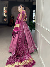 Load image into Gallery viewer, Peach Color Plain With Gotta Patti Cotton Lehenga Choli ClothsVilla