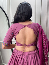 Load image into Gallery viewer, Peach Color Plain With Gotta Patti Cotton Lehenga Choli ClothsVilla