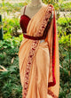 Load image into Gallery viewer, Peach Dolla Silk Saree with Thread &amp; Stone Border and Banglori Satin Blouse ClothsVilla
