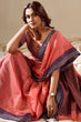 Load image into Gallery viewer, Peach Elegant Banarasi Silk Blend Saree with Zari Woven Border ClothsVilla