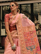 Load image into Gallery viewer, Peach Elegant Banarasi Silk Blend Woven Saree with Unstitched Blouse Piece ClothsVilla