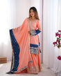 Load image into Gallery viewer, Peach Elegant Chinon Silk Ensemble – Top, Plazo &amp; Dupatta ClothsVilla