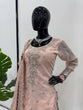 Load image into Gallery viewer, Peach Elegant Embroidered Sharara Set ClothsVilla