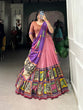 Load image into Gallery viewer, Peach Ethereal Elegance Kalamkari Tussar Silk Lehenga Set