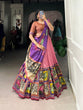 Load image into Gallery viewer, Peach Ethereal Elegance Kalamkari Tussar Silk Lehenga Set