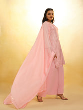 Load image into Gallery viewer, Peach Georgette Suit with Embroidery and Shantoon Bottom ClothsVilla